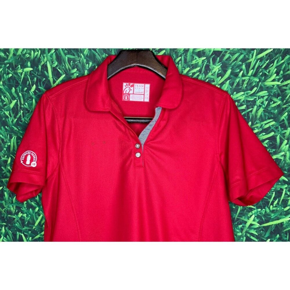 Chick-Fil-A Oobe Team Uniform Employee Women’s Large Red Short Sleeve Polo Shirt